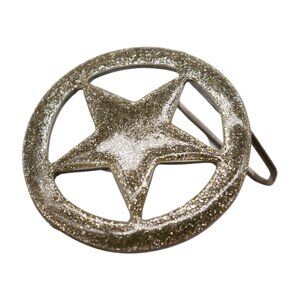 New Men Women Belt Buckle Silver Metal Texas Lone Star Glitter Sparkling Western
